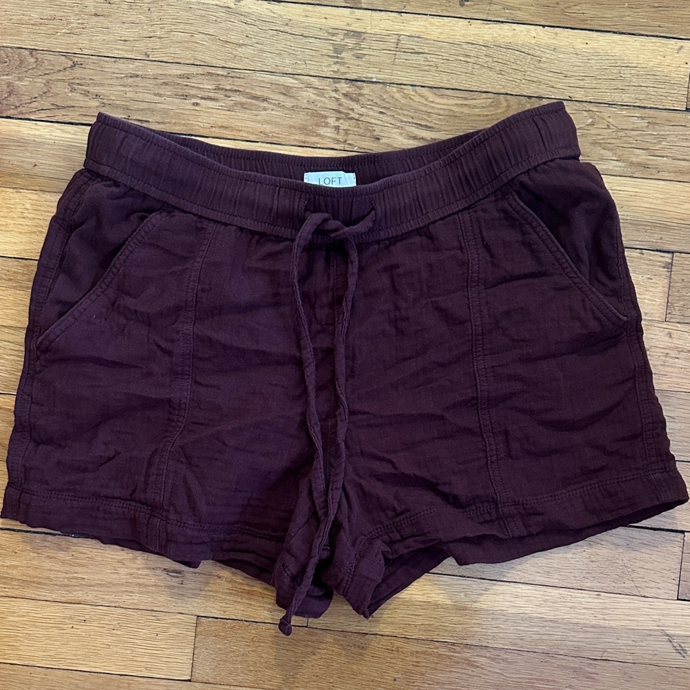Women's Loft Burgundy Shorts